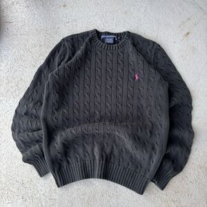 Ralph Lauren Black Cable Knit Sweater